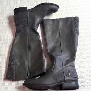 Life Stride Soft Stretch Wide Calf Sz. 10M-WC Gray Boots‎